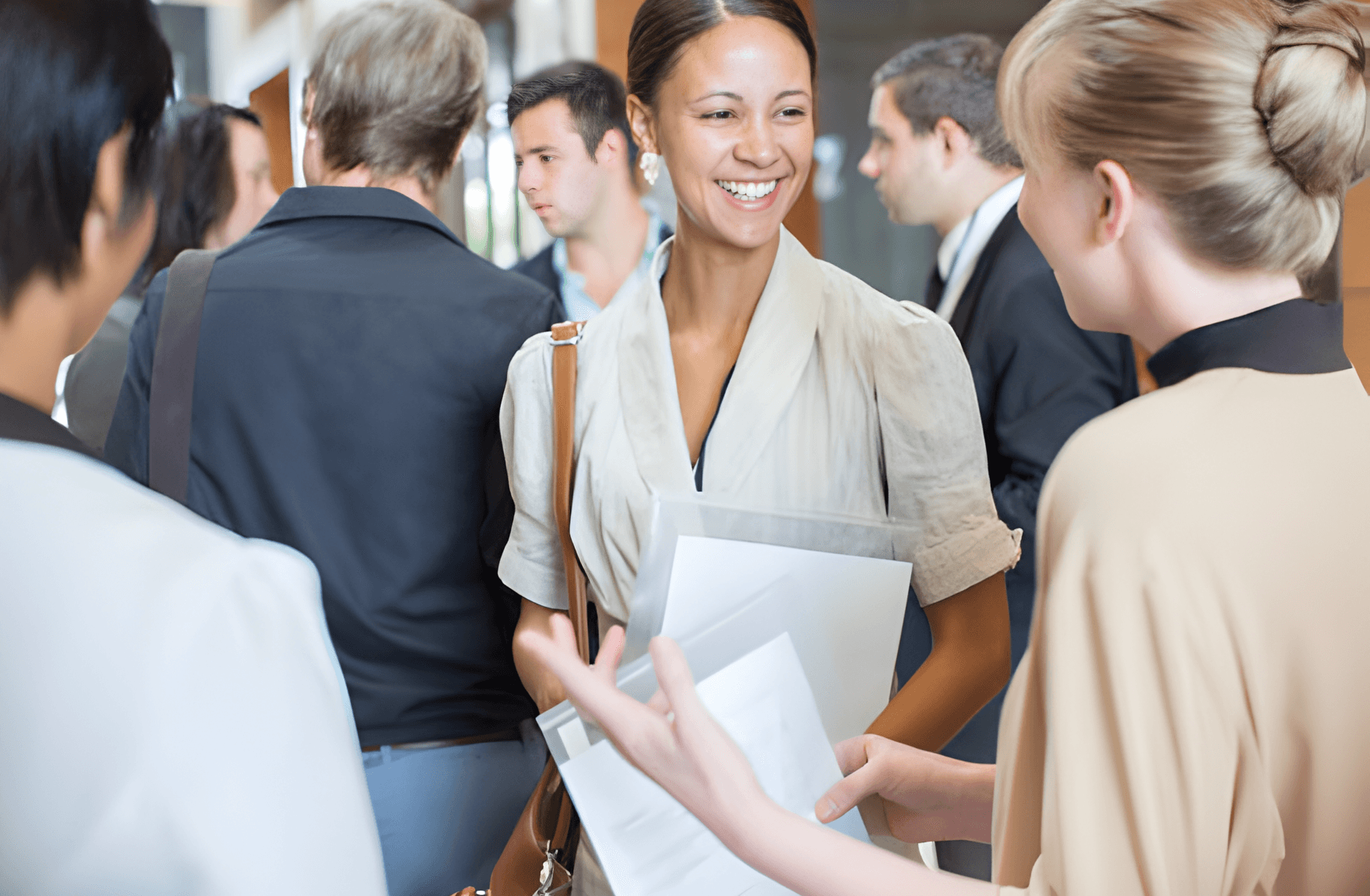 Business professionals having a meaningful conversation over coffee